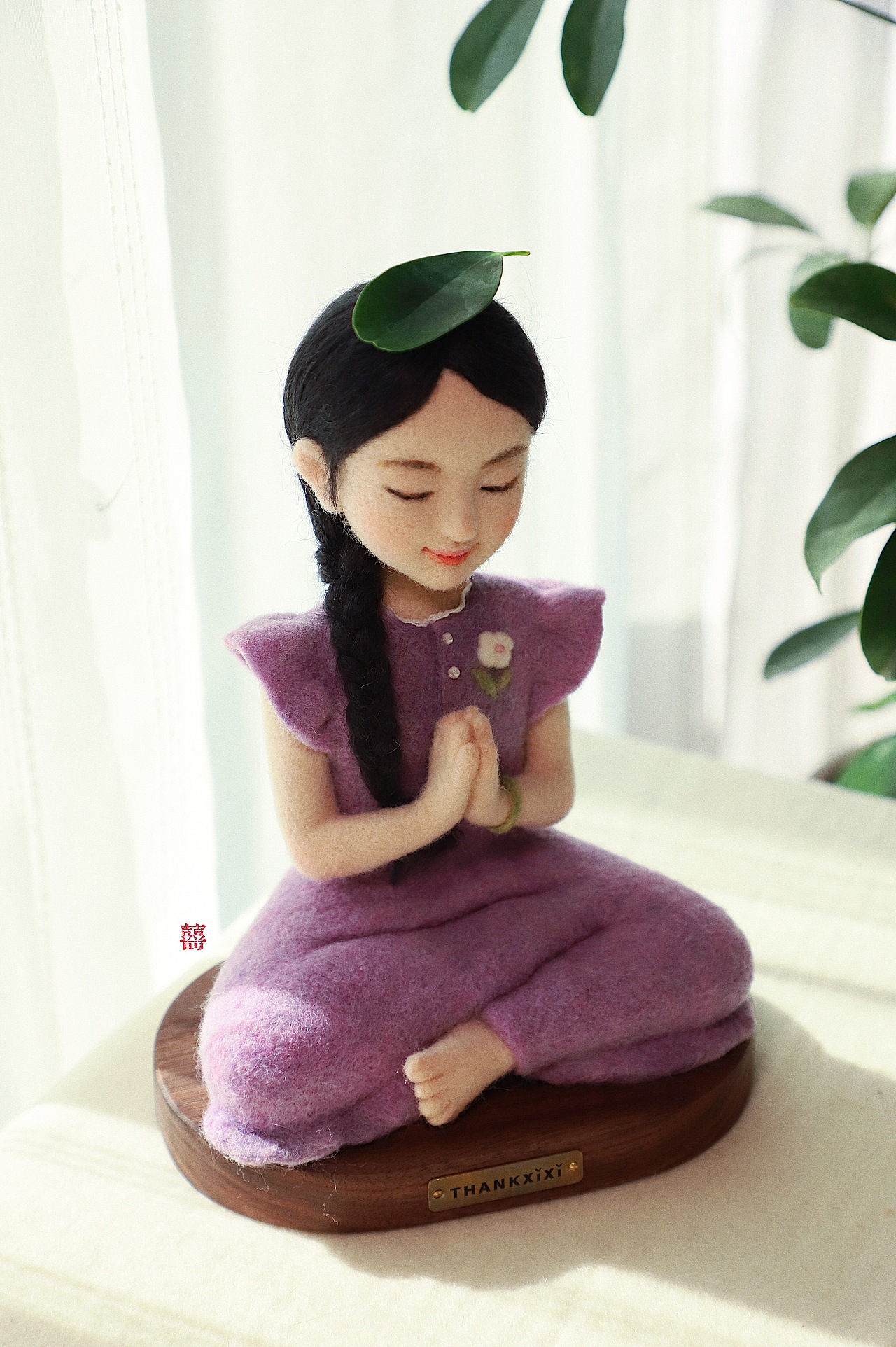 囍囍的羊毛毡 之 静坐女孩（图ZMzUzODQ4MzY4） - 其他手工艺 - 站酷设计师谢囍囍原创素材 - 站酷ZCOOL