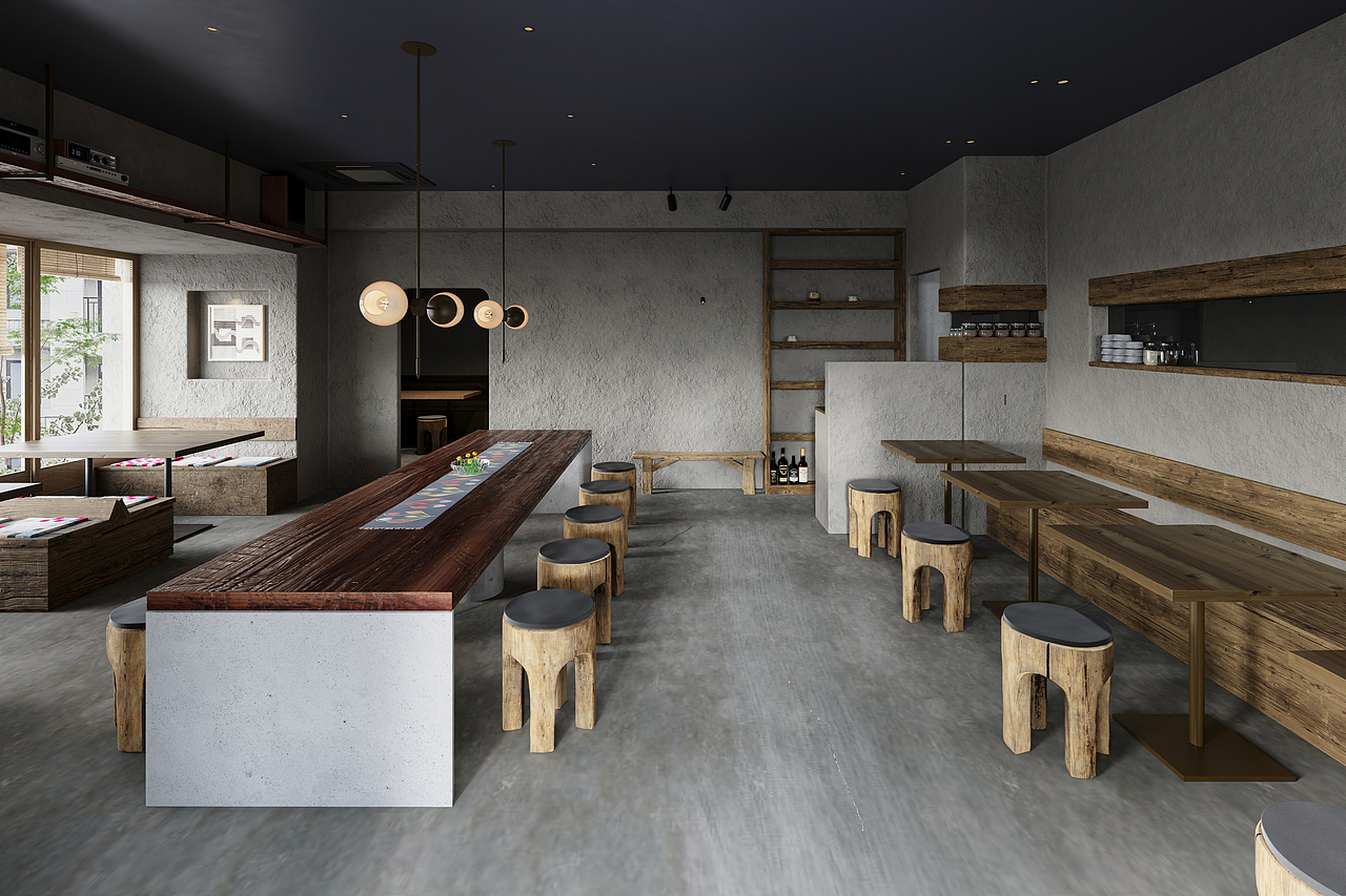 效果图|侘寂风餐厅