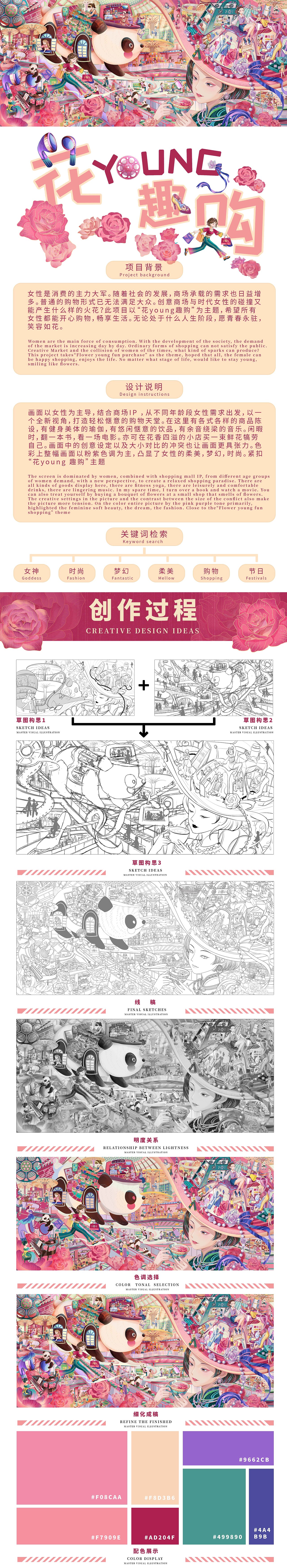 大型商场主视觉KV（38女神节）（图ZMzYwMzEyNzQ0） - 商业插画 - 站酷设计师木青蔓设计工作室原创素材 - 站酷ZCOOL