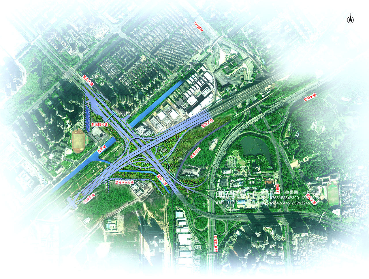 互通效果图3互通立交设计鸟瞰效