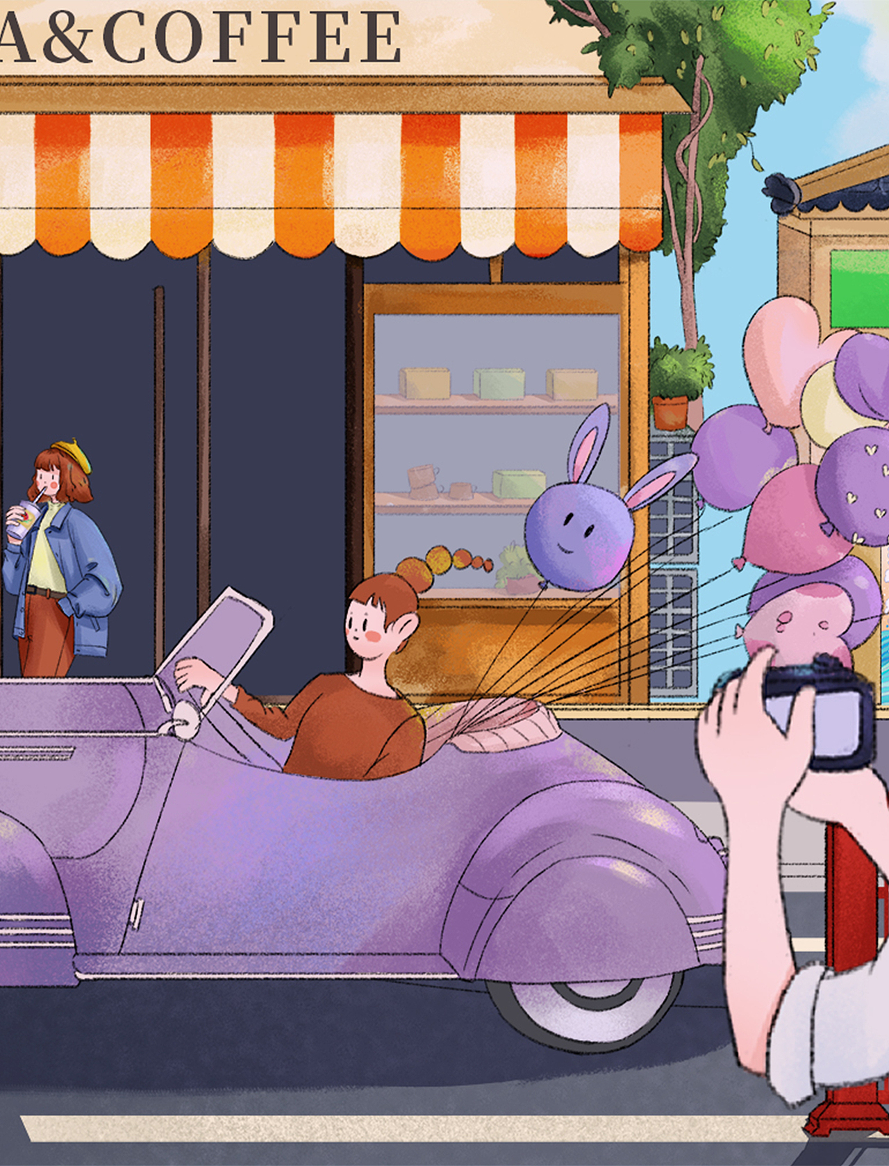 《回忆街步行街》（图ZMzIyMTY4Mjc2） - 新锐潮流插画 - 站酷设计师蜗牛小笙原创素材 - 站酷ZCOOL