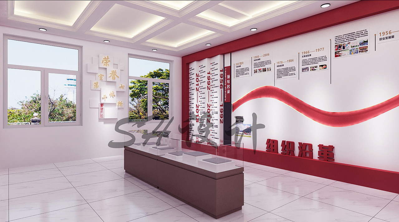 干休所荣誉室展厅设计效果图-第七干休所