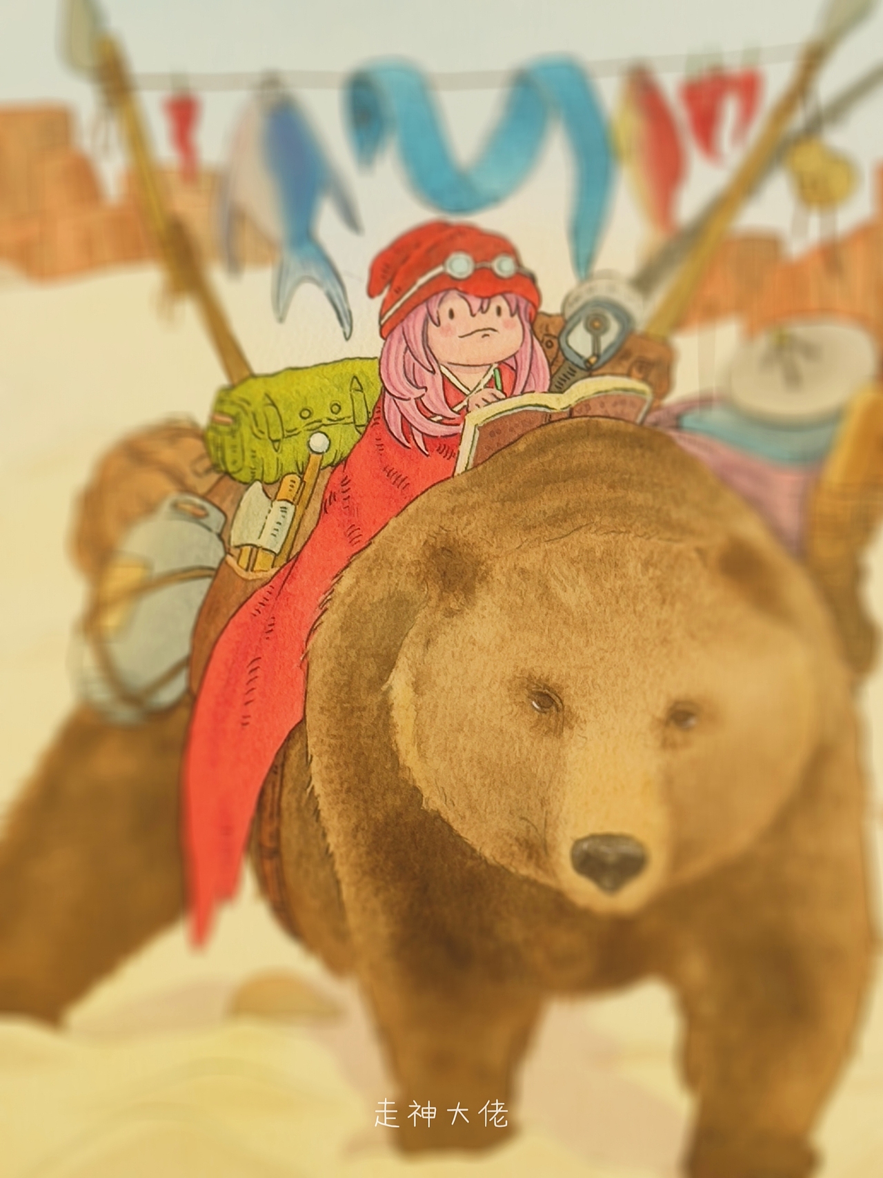 和熊熊一起穿越这荒漠（图ZMzQxMzY0MzQ0） - 儿童插画 - 站酷设计师走神大佬原创素材 - 站酷ZCOOL
