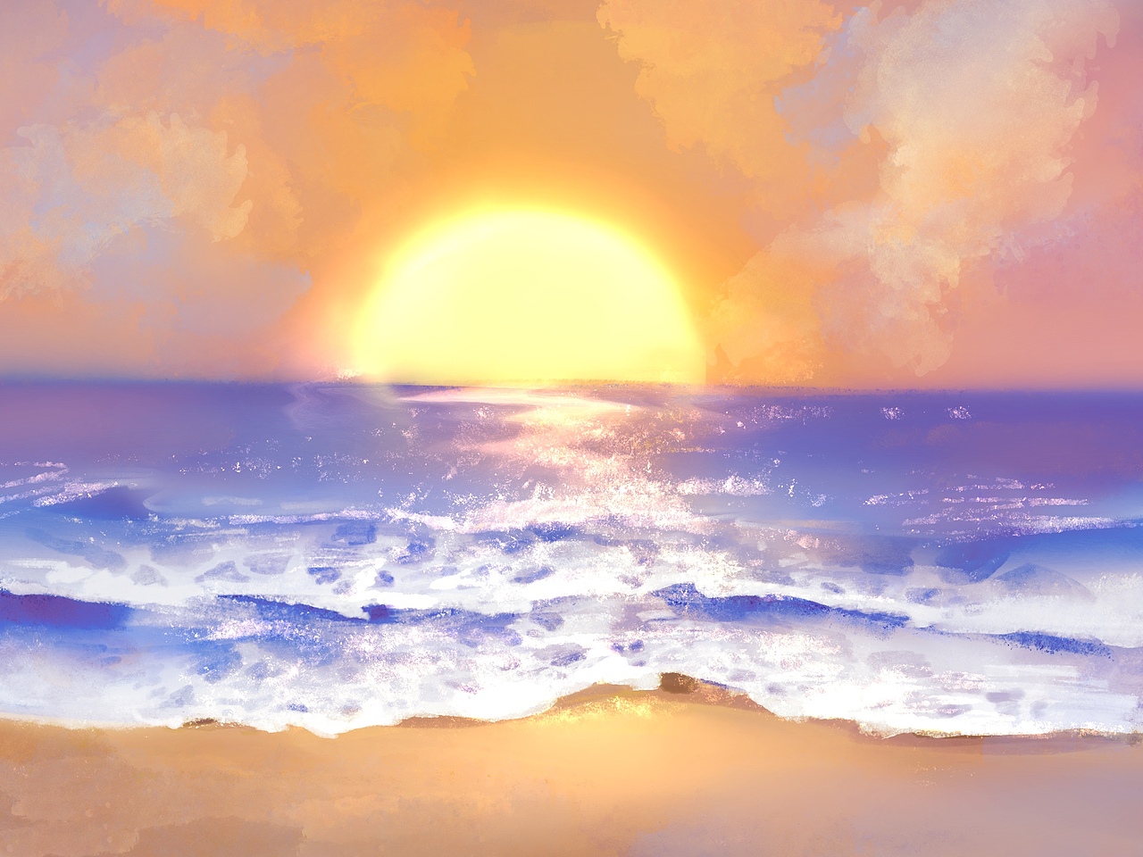 夕阳海边（图ZMzEwNjY0MDM2） - 创作习作 - 站酷设计师鹅六六原创素材 - 站酷ZCOOL