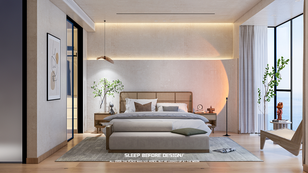 室内设计 | 别墅客餐厅卧室 | 现代/侘寂| SU+ENSCAPE