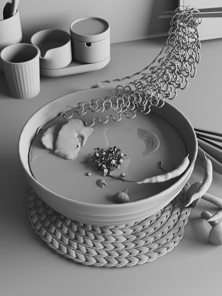 C4D 方便面（图ZMzE3NDI4NjM2） - 创作习作 - 站酷设计师型萌帅靓正原创素材 - 站酷ZCOOL