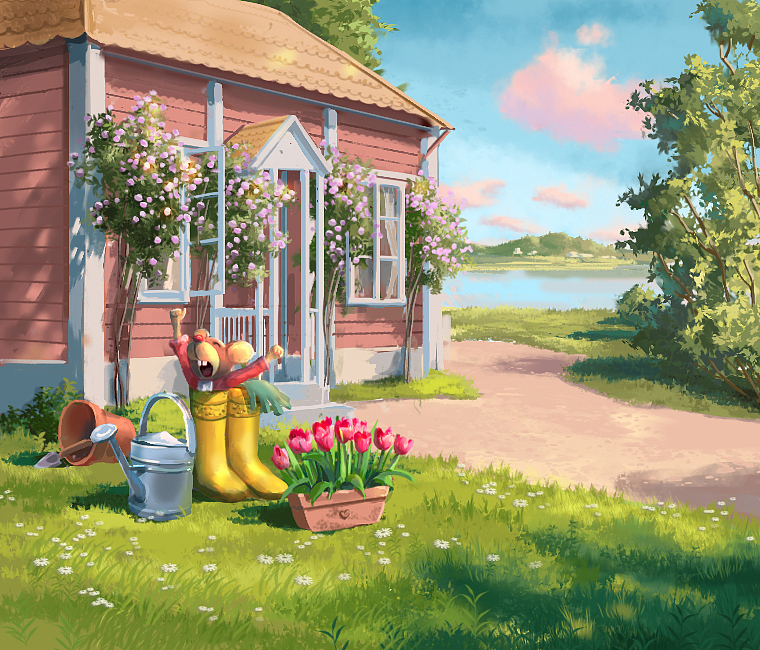 海外休閑游戲場景原畫（圖ZMzA2OTIwODgw） - 商業(yè)插畫 - 站酷設計師Sindy若葉原創(chuàng)素材 - 站酷ZCOOL