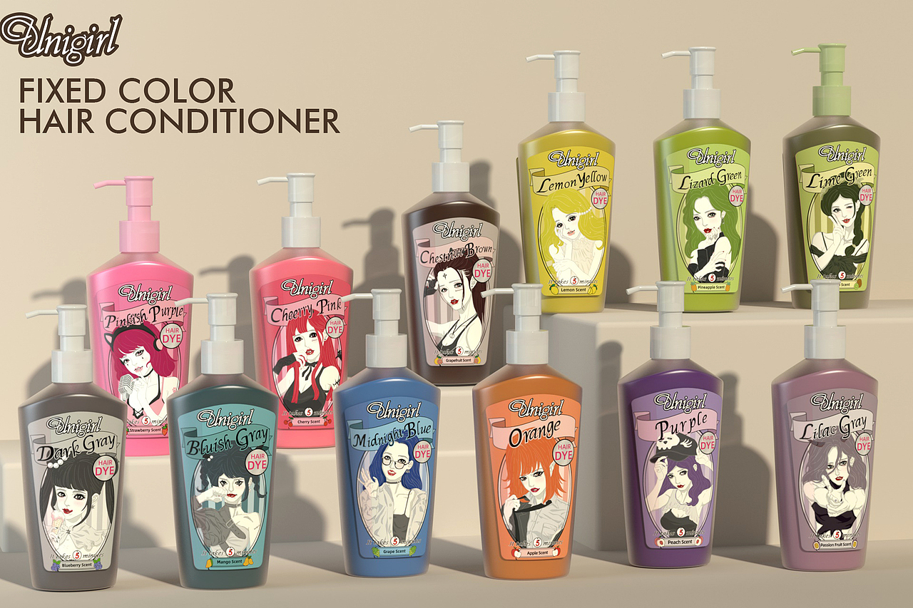 手绘包装设计-固色护发素（创作笔记）（图ZMzY2NjUzMTY4） - 包装 - 站酷设计师ou2020原创素材 - 站酷ZCOOL