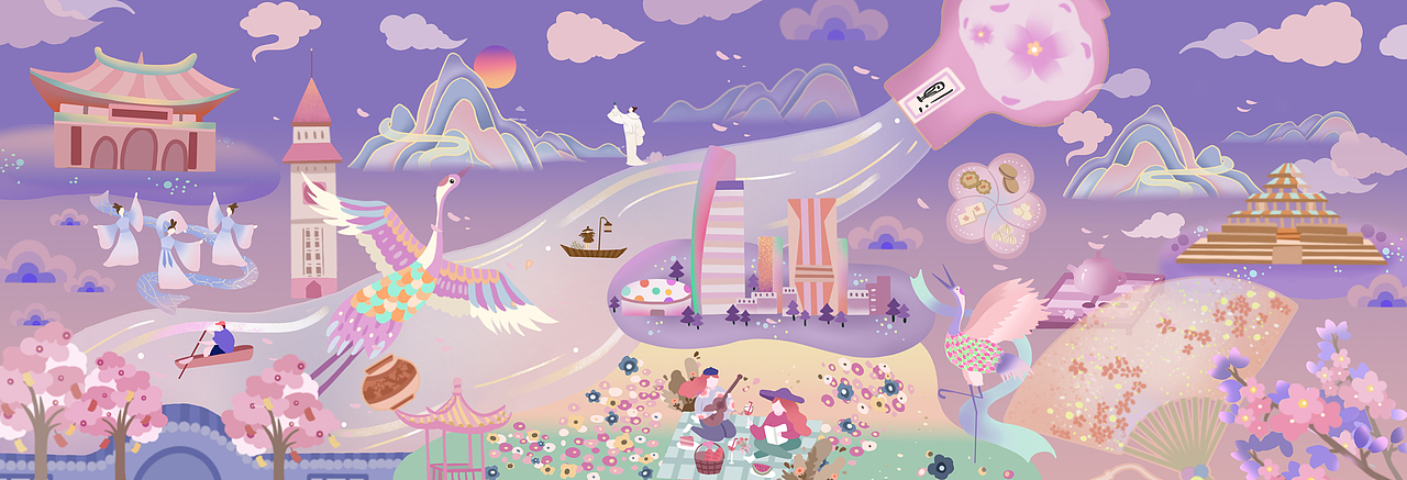 2022中国鹤壁文创大赛国风插画设计（图ZMzA2ODg1NDky） - 商业插画 - 站酷设计师大萌子menmen原创素材 - 站酷ZCOOL