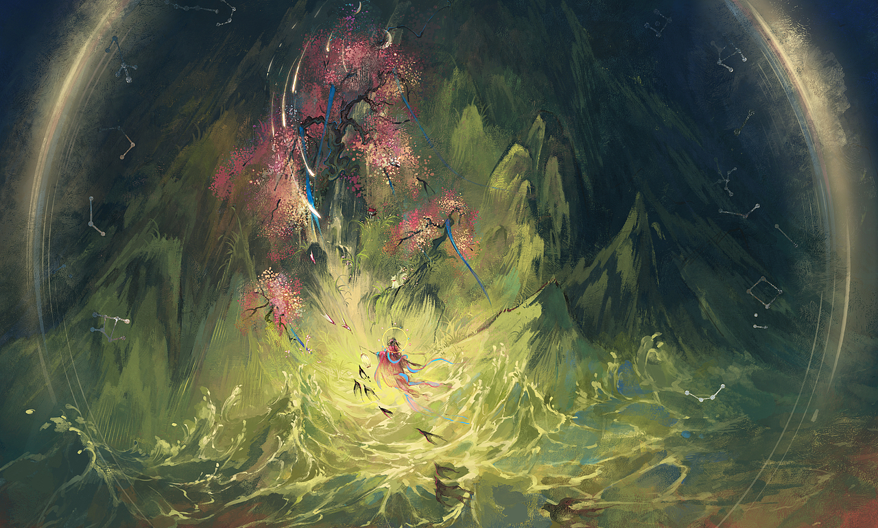 桃源仙境（图ZMzM4MTAxNjky） - 商业插画 - 站酷设计师二二二二二君原创素材 - 站酷ZCOOL