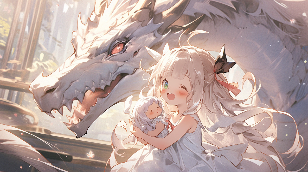 AI 绘画小女孩和龙（图ZMzQ1MTQ0NzEy） - 游戏原画 - 站酷设计师liusha25184原创素材 - 站酷ZCOOL