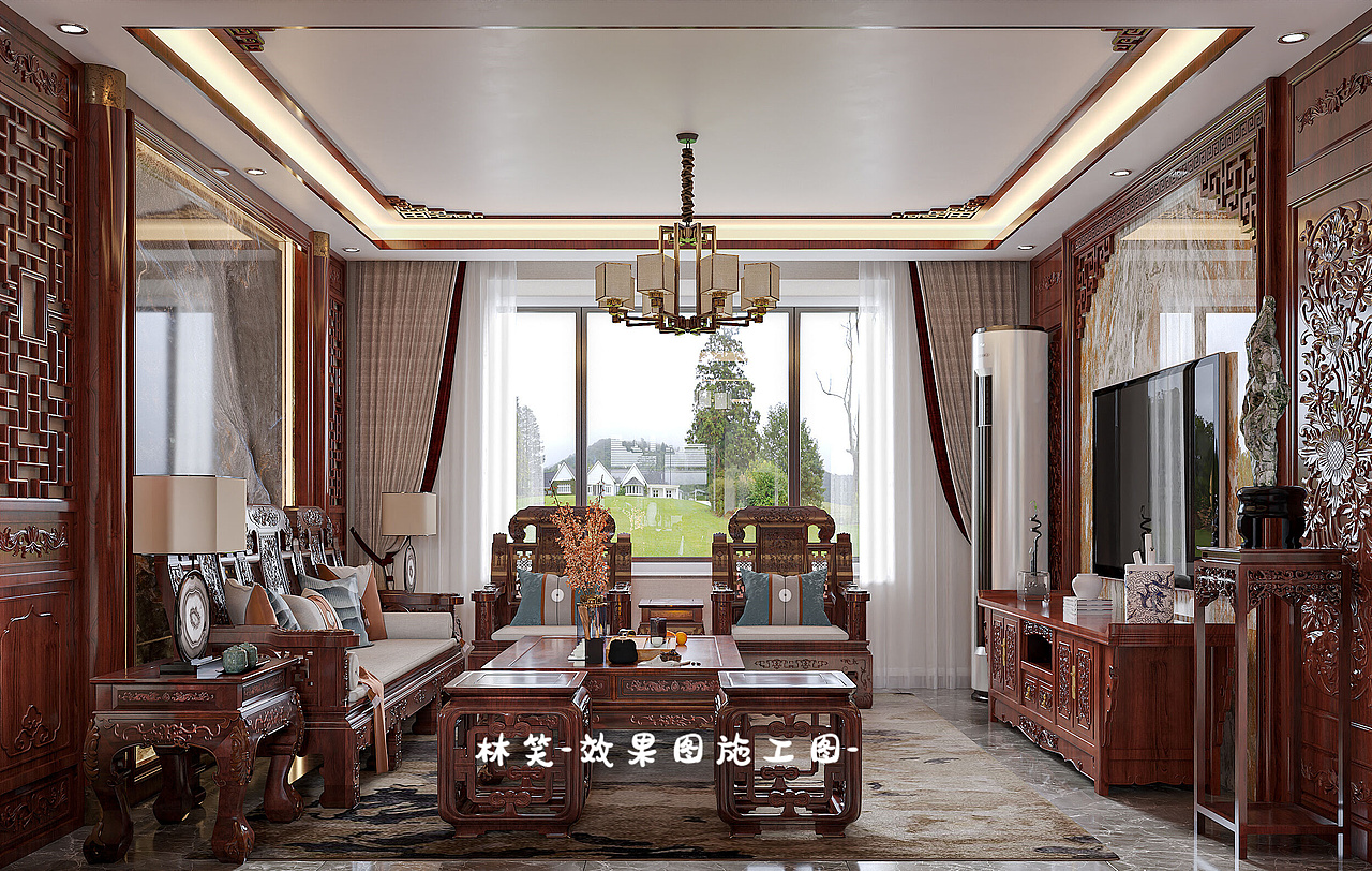 一步一景,一木传家,这才是最美中式红木整装!