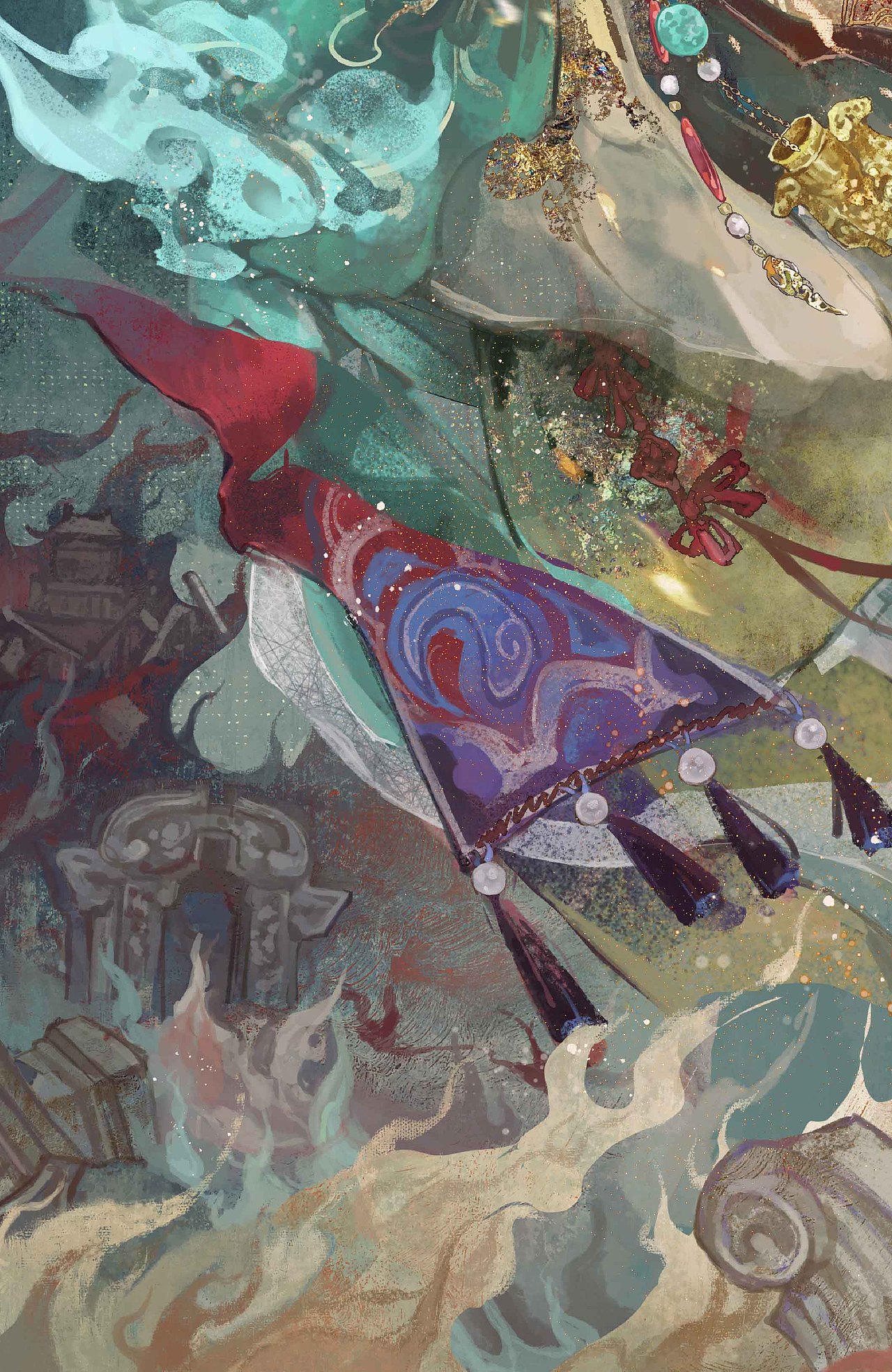 【国风插画】流亡国宝-商青铜双羊尊拟人（图ZMzUxNzkxNTg4） - 艺术插画 - 站酷设计师画画的玉玉卿原创素材 - 站酷ZCOOL