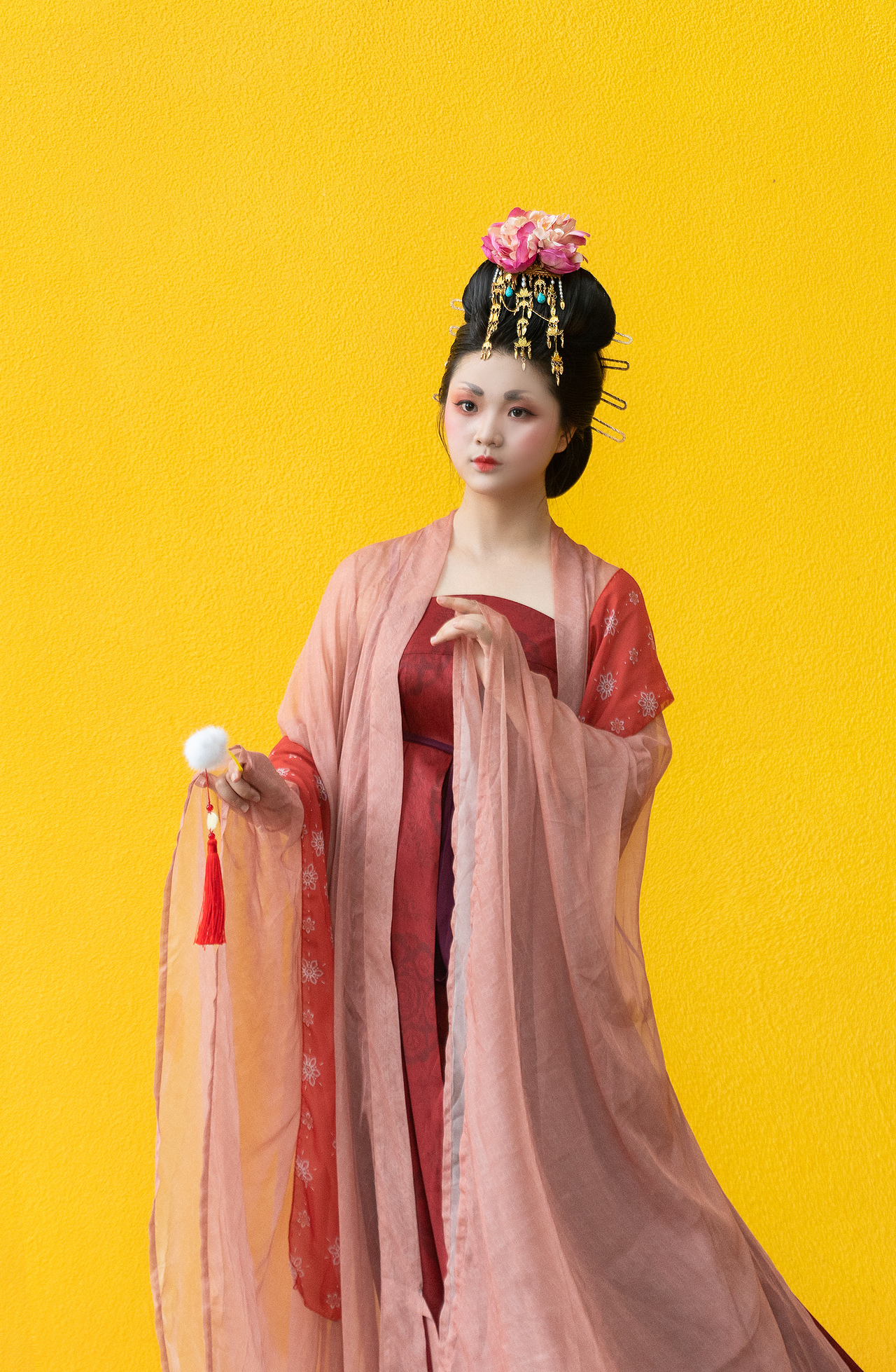 簪花仕女图古风汉服群像_摄影师波子-站酷zcool