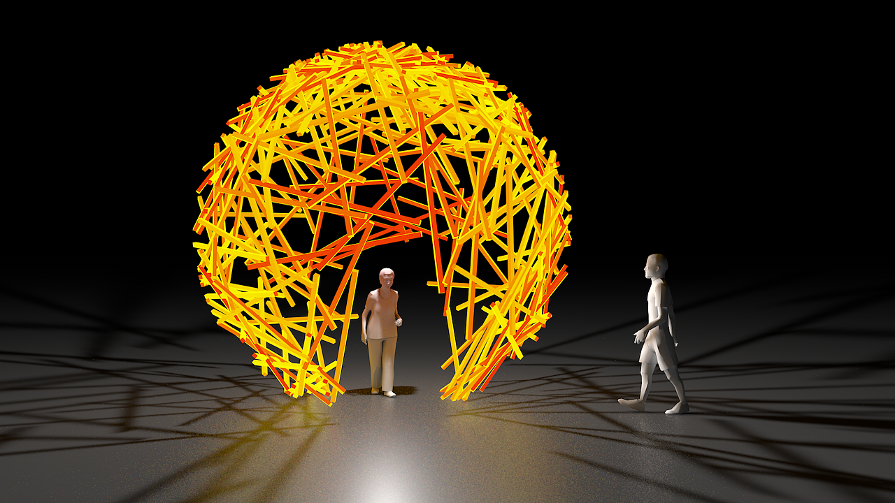 《七八点钟的太阳》灯光艺术装置|雕塑|景观小品