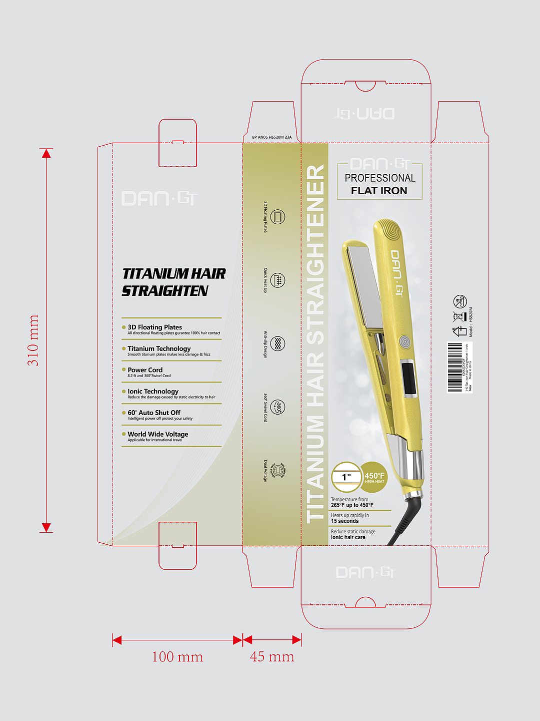 金色直发器系列 包装 说明书设计