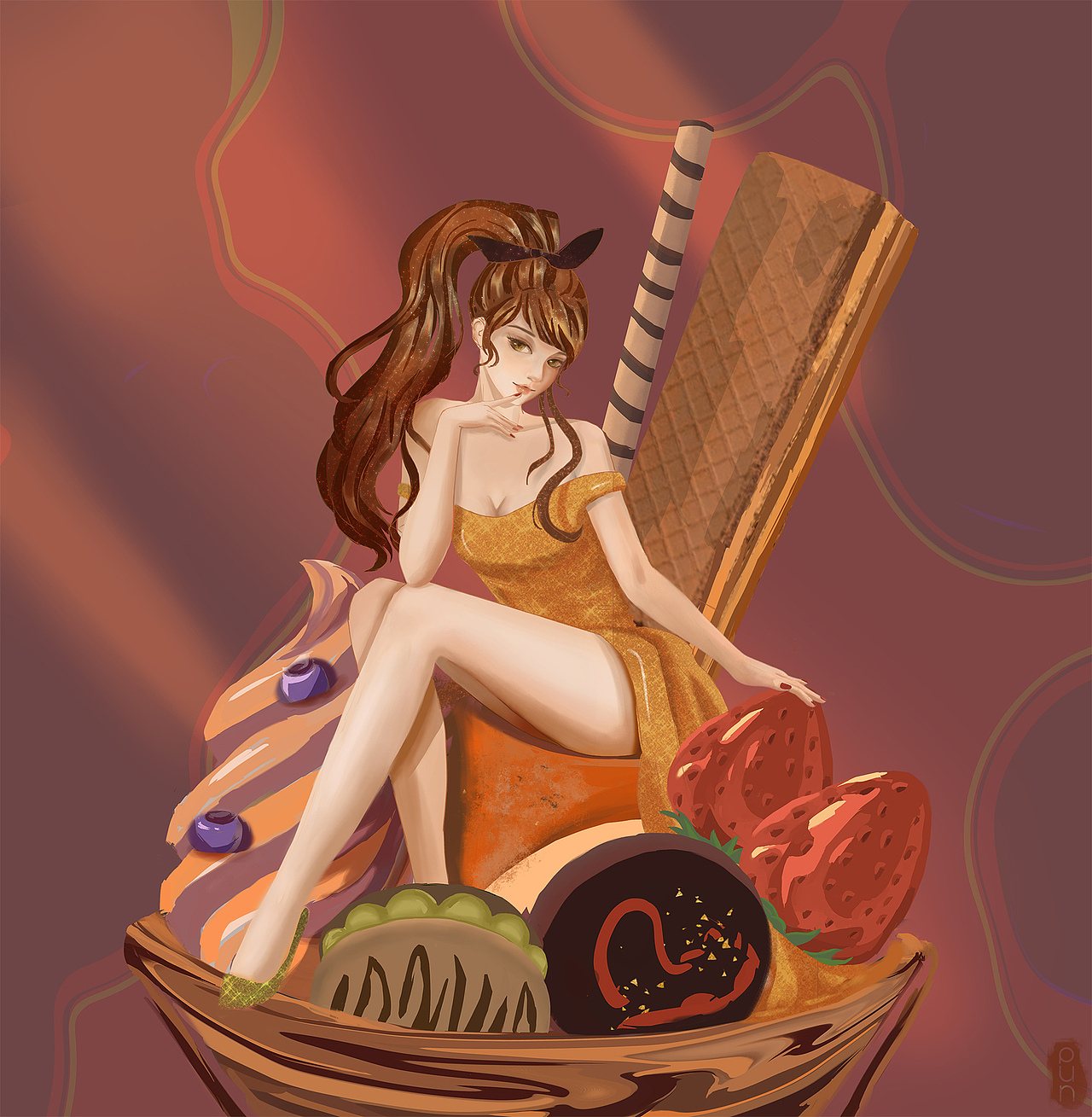 焦糖女孩（图ZMzA4NTgxNTQ0） - 商业插画 - 站酷设计师punnn原创素材 - 站酷ZCOOL
