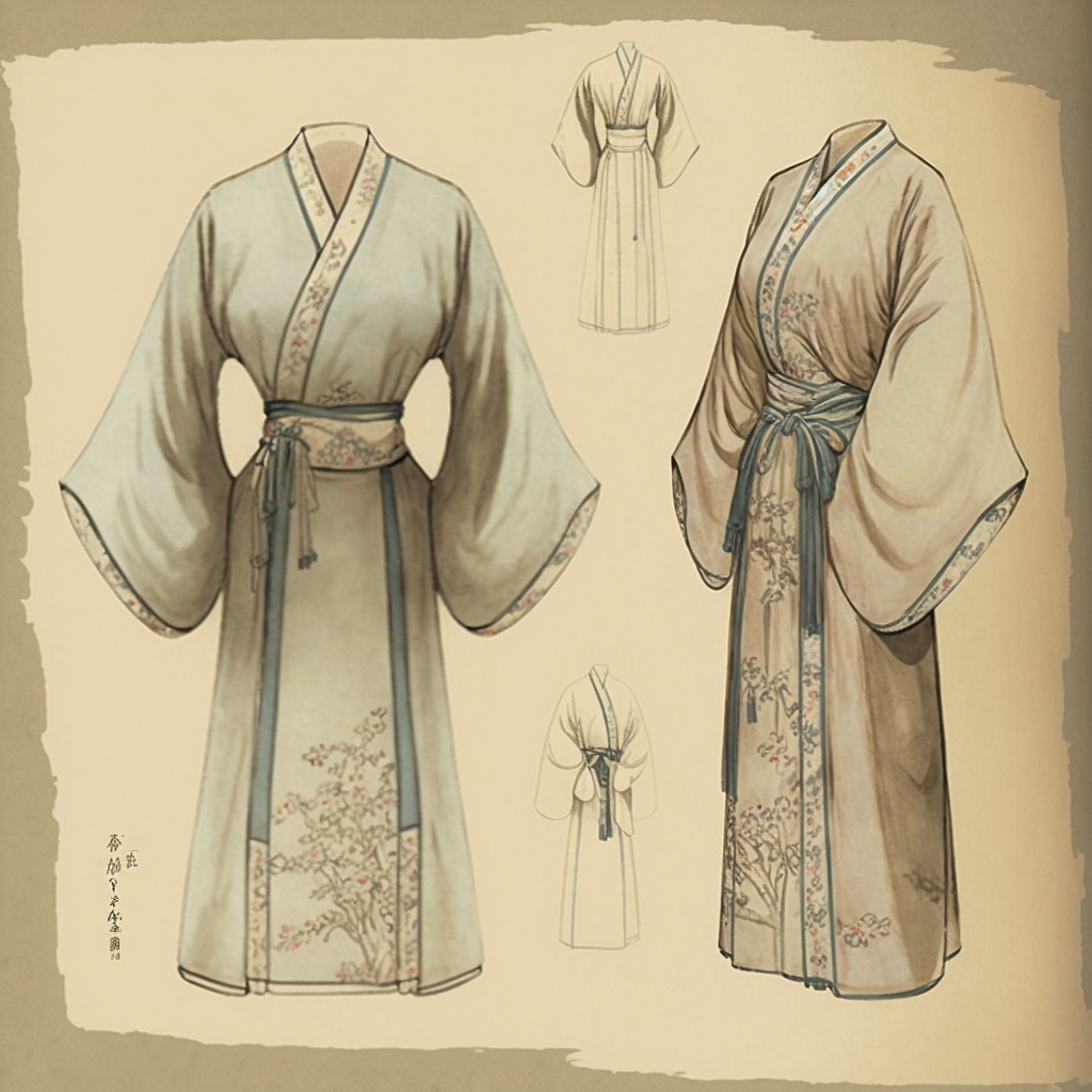 AI生成的汉服设计稿