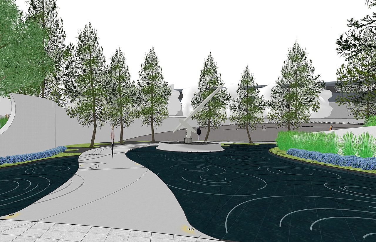 春风与宸示范区景观SU模型下载