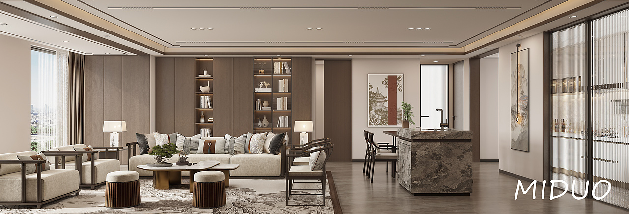 新中式 | 江南水墨与徽派建筑的融合（图ZMzU1MDkwMjky） - 商业空间设计 - 站酷设计师米米米朵丶原创素材 - 站酷ZCOOL