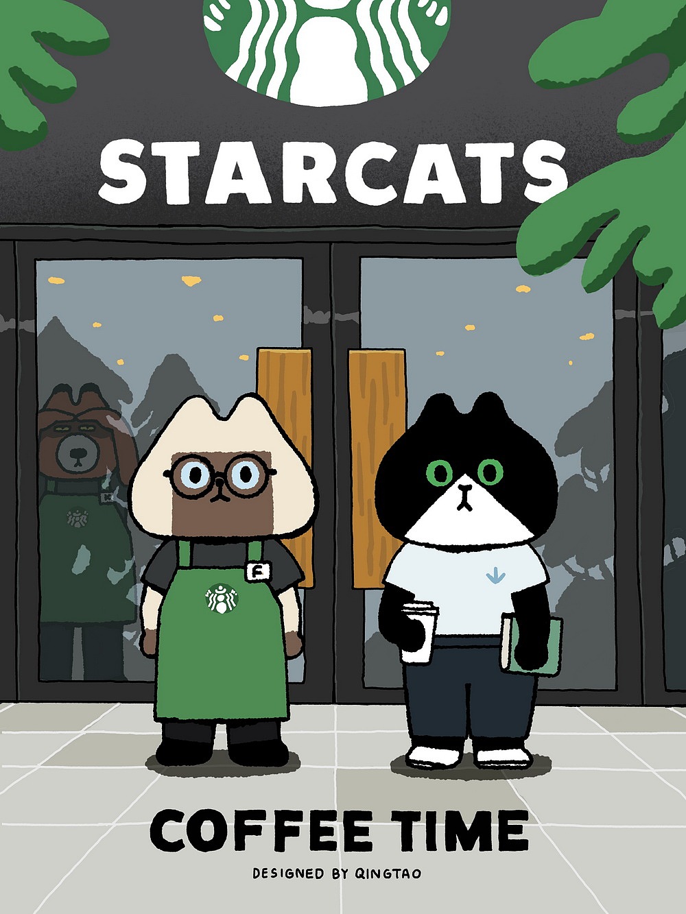 打工人的一天由一杯咖啡开始（图ZMzI3Nzc0ODA0） - 商业插画 - 站酷设计师小山饭团原创素材 - 站酷ZCOOL