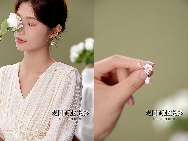 珍珠饰品耳饰模特拍摄 小众珍珠耳钉拍摄 耳饰模特拍照（图ZMzY5NTk3MDI4） - 人像摄影 - 站酷设计师义乌麦图摄影官网原创素材 - 站酷ZCOOL