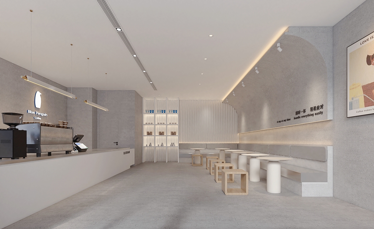 蓝企鹅Blue Penguin咖啡店/极简咖啡店