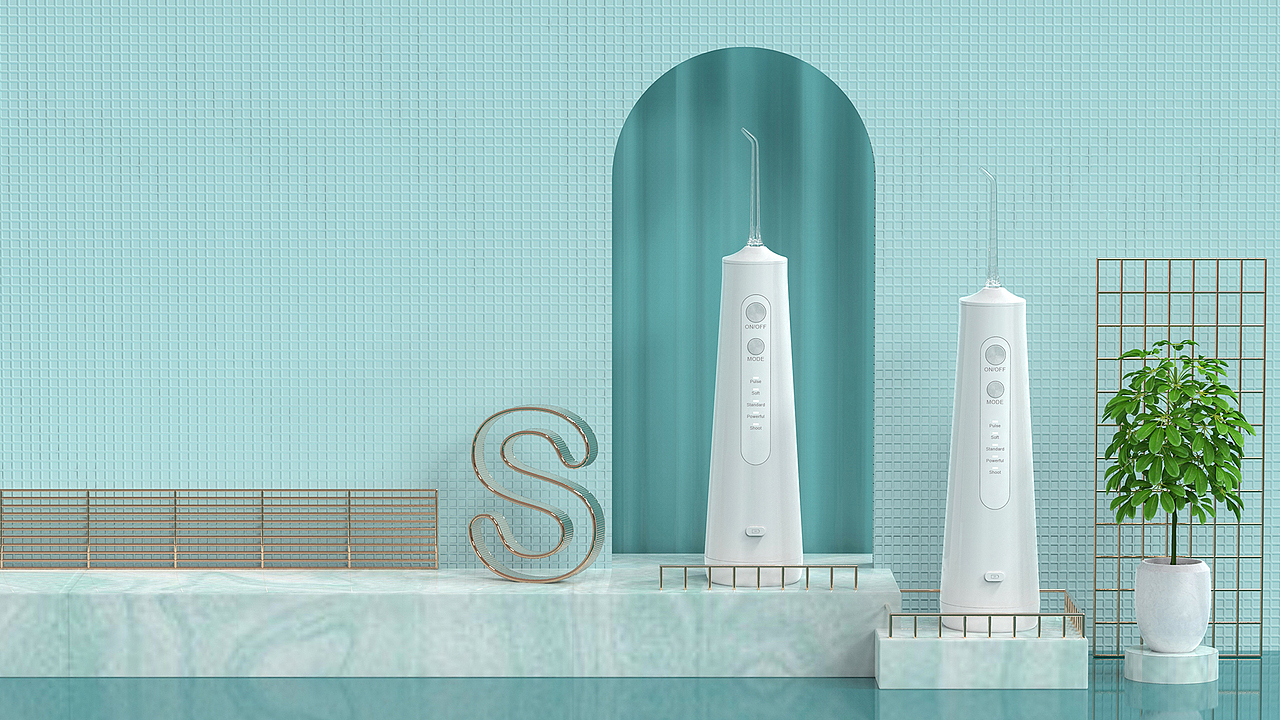 冲牙器产品3D场景渲染