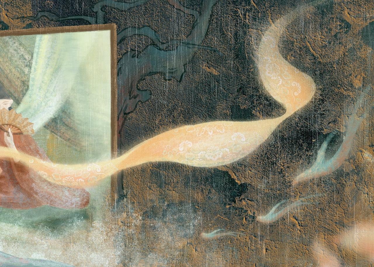 李煜梦词插画之《采桑子·亭前春逐红英尽》（图ZMzQ5MTc1Mzg0） - 商业插画 - 站酷设计师Zoe_ss原创素材 - 站酷ZCOOL