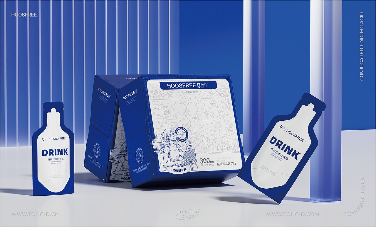 同道设计|柑橘辣木叶饮品-静态燃脂饮包装设计