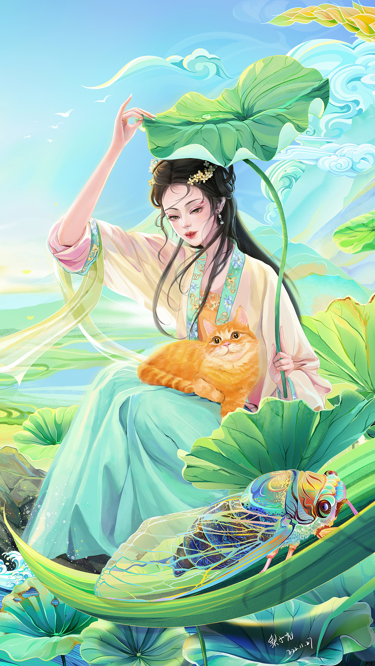 24节气 - 谷雨 立秋（图ZMzIzODAxNDYw） - 创作习作 - 站酷设计师梨子削原创素材 - 站酷ZCOOL