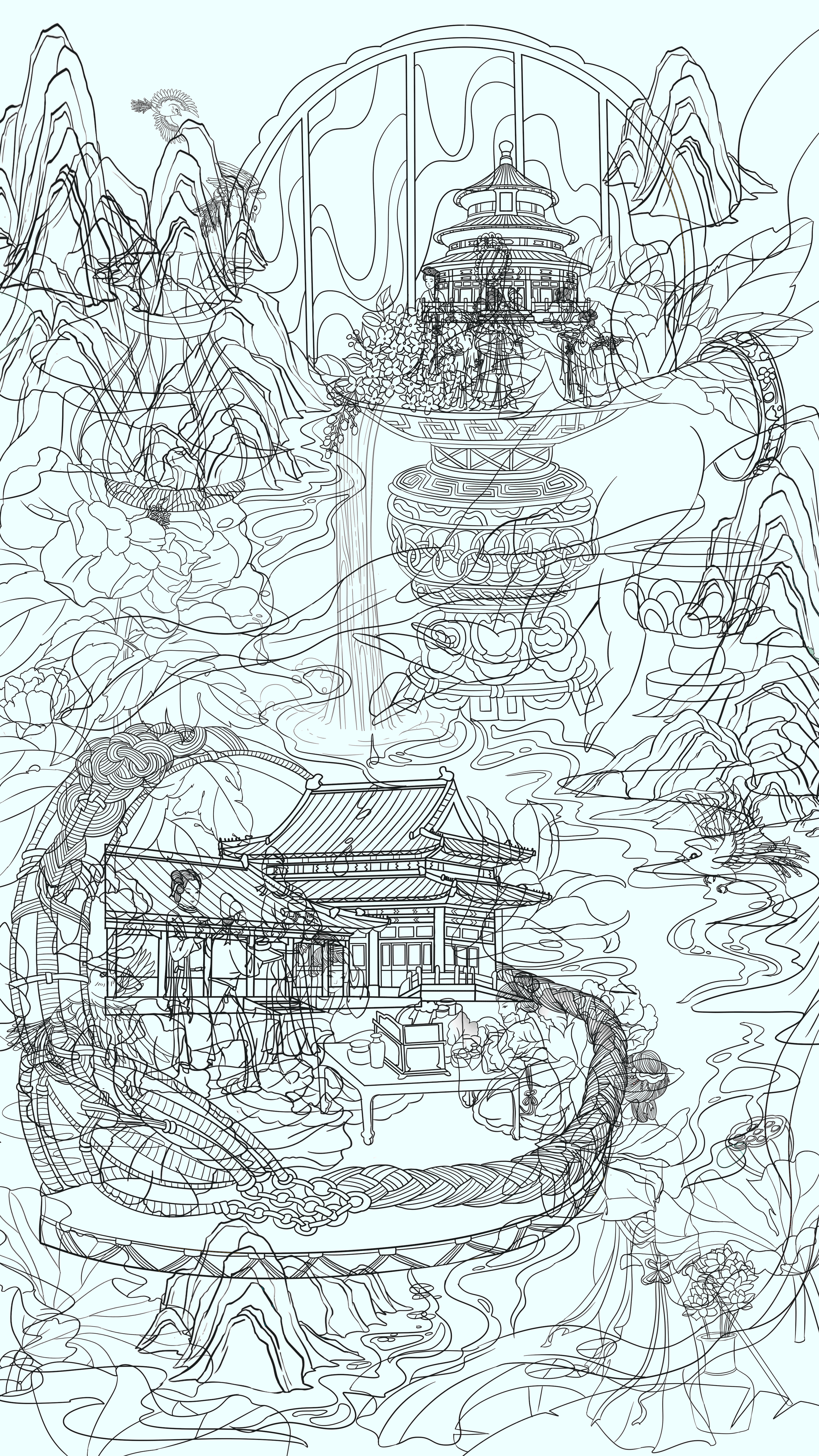 国风国潮美妆插画 | 仕女妆粉（图ZMzAzODY1MTY4） - 商业插画 - 站酷设计师kk奥利原创素材 - 站酷ZCOOL