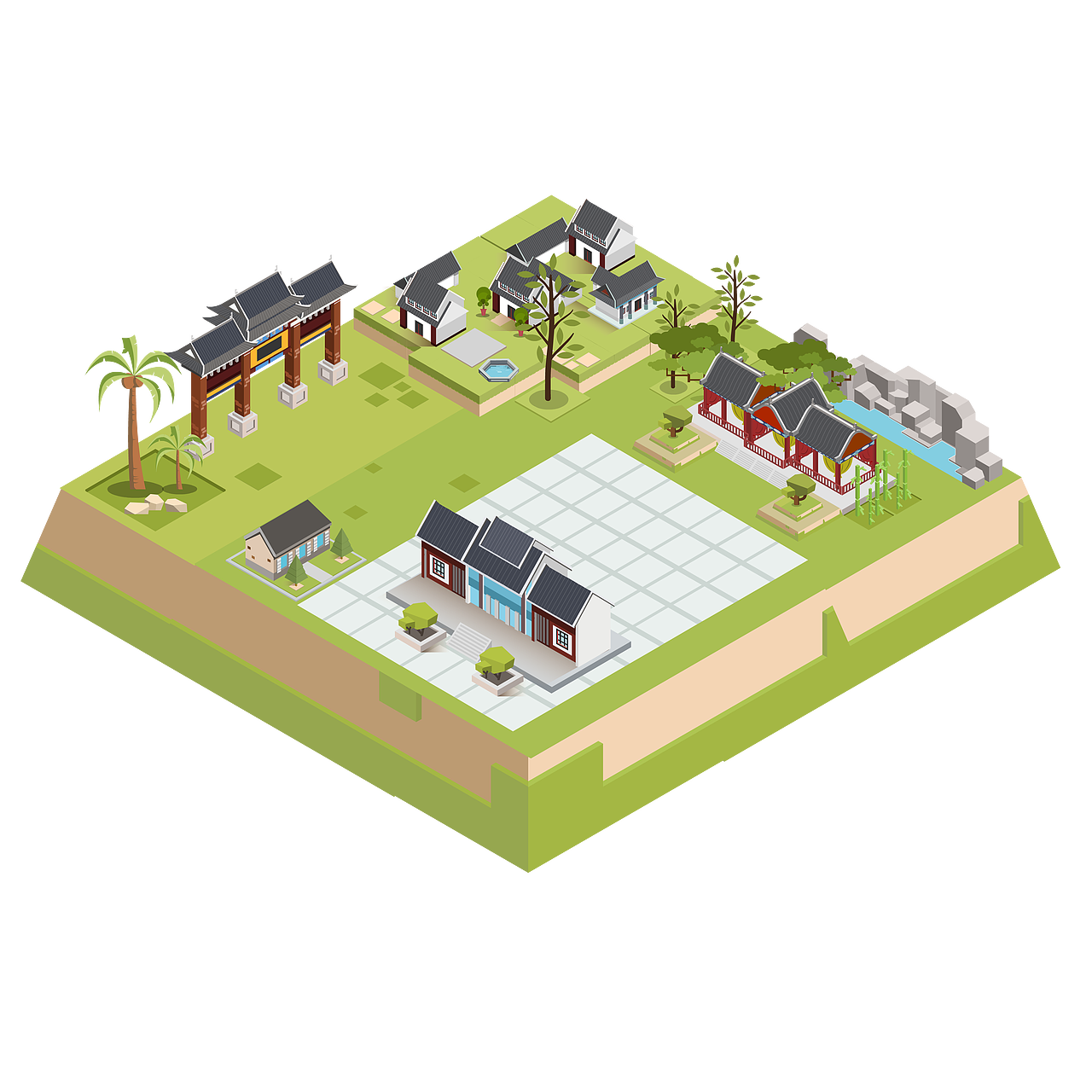 矢量地图立体建筑摘取部分景点（图ZMzA5ODE3OTIw） - 宣传物料 - 站酷设计师狗哥初一原创素材 - 站酷ZCOOL