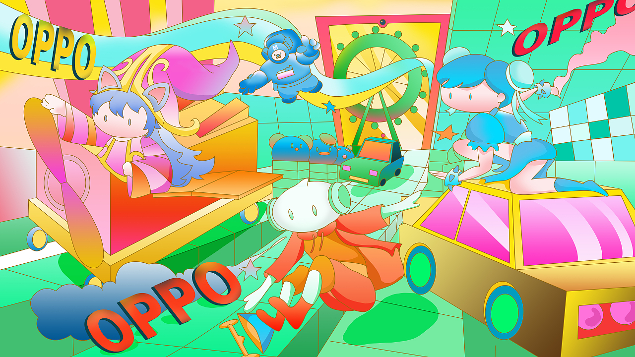 oppo游戏嘉年华（图ZMzEwMTI4NTY0） - 商业插画 - 站酷设计师一个萌屁原创素材 - 站酷ZCOOL