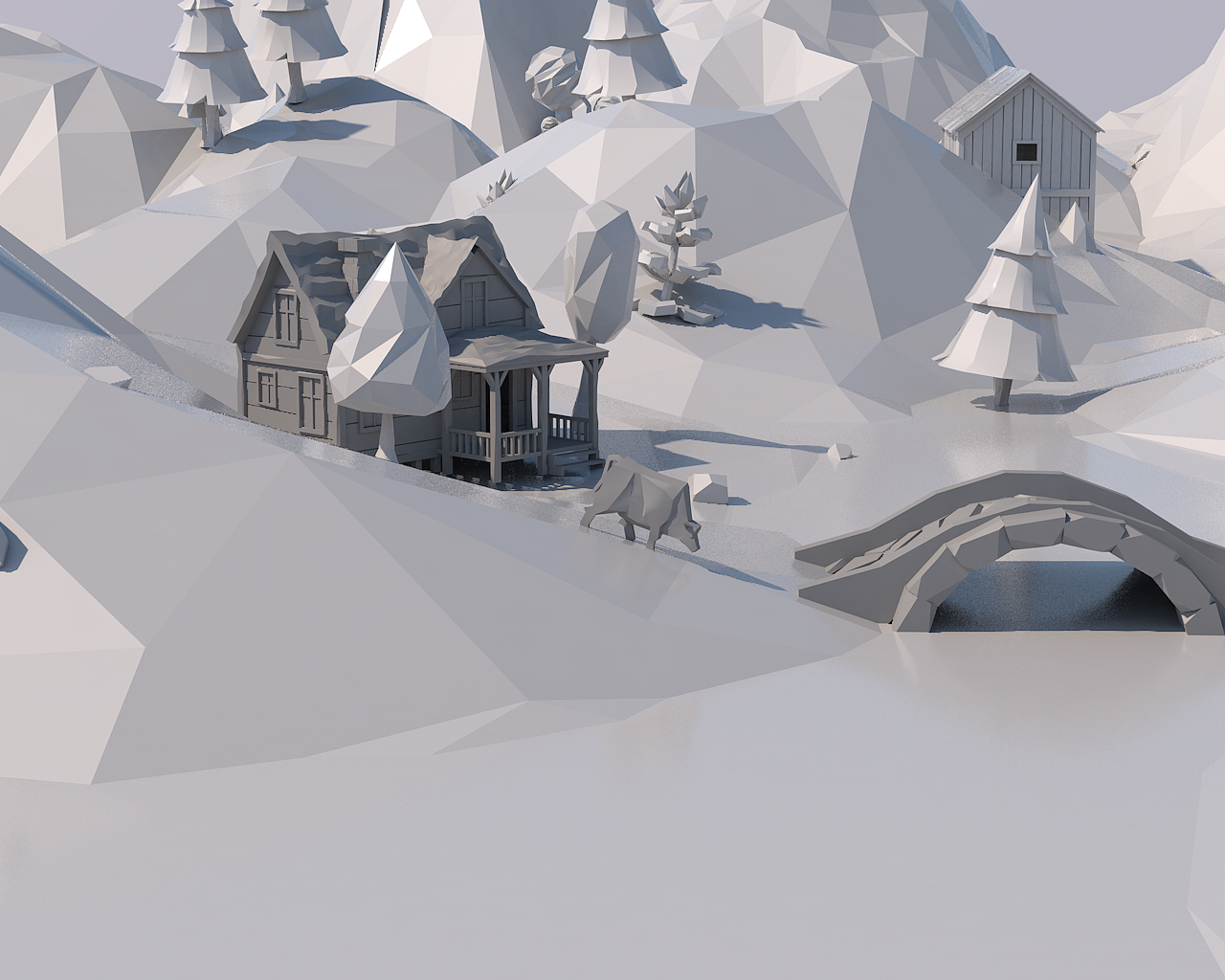 Lowpoly_自由山谷_小场景（图ZMzAyNTI3NjIw） - 场景 - 站酷设计师菲兔子原创素材 - 站酷ZCOOL