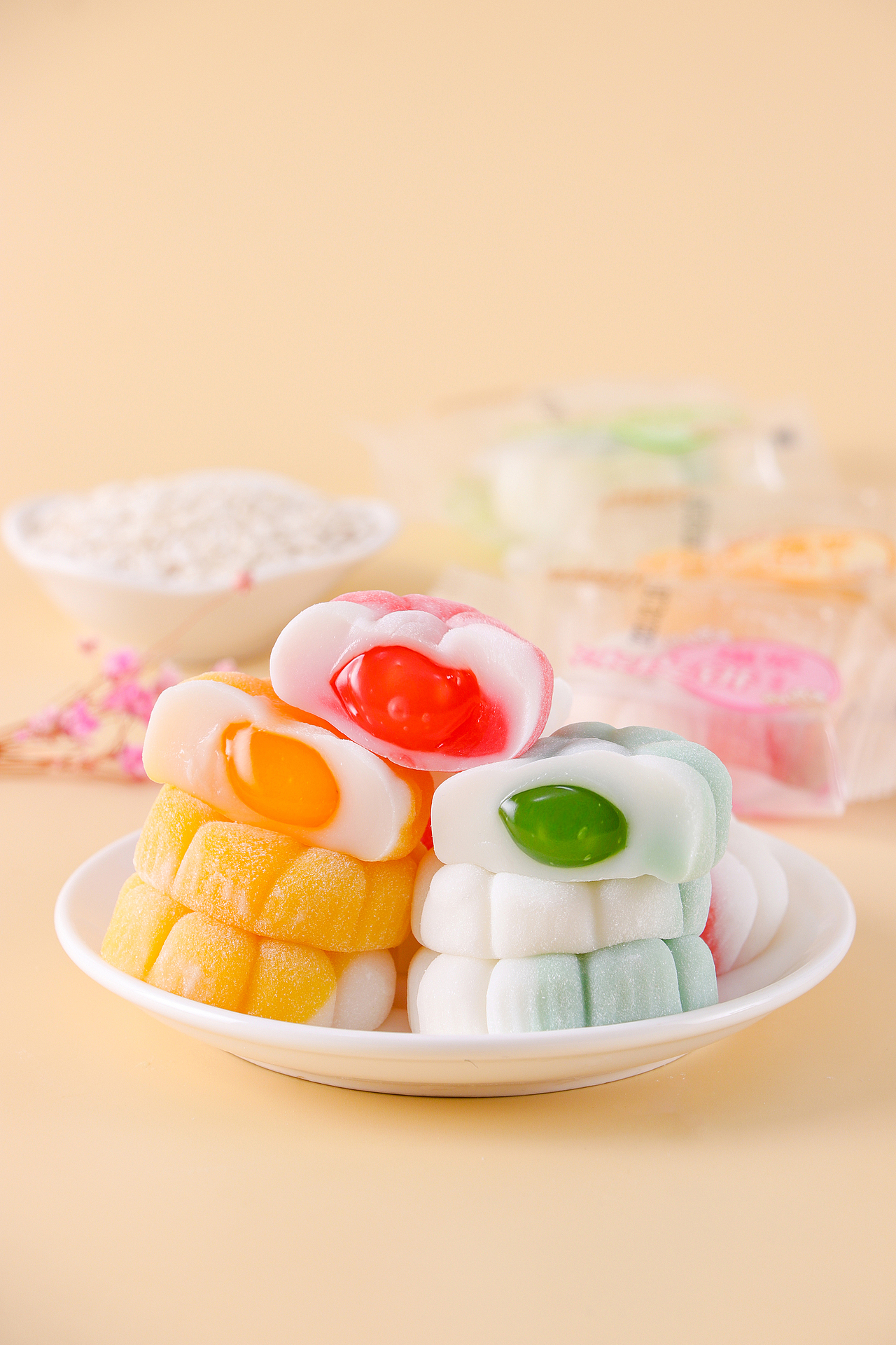 爆浆冰皮饼 网红流心冰皮月饼麻薯流心馅饼茶点小零食