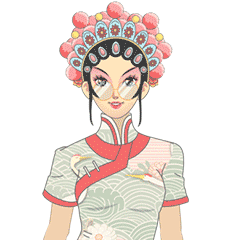 国潮花旦（图ZMzAwMDIyODk2） - 网络表情 - 站酷设计师新往人原创素材 - 站酷ZCOOL