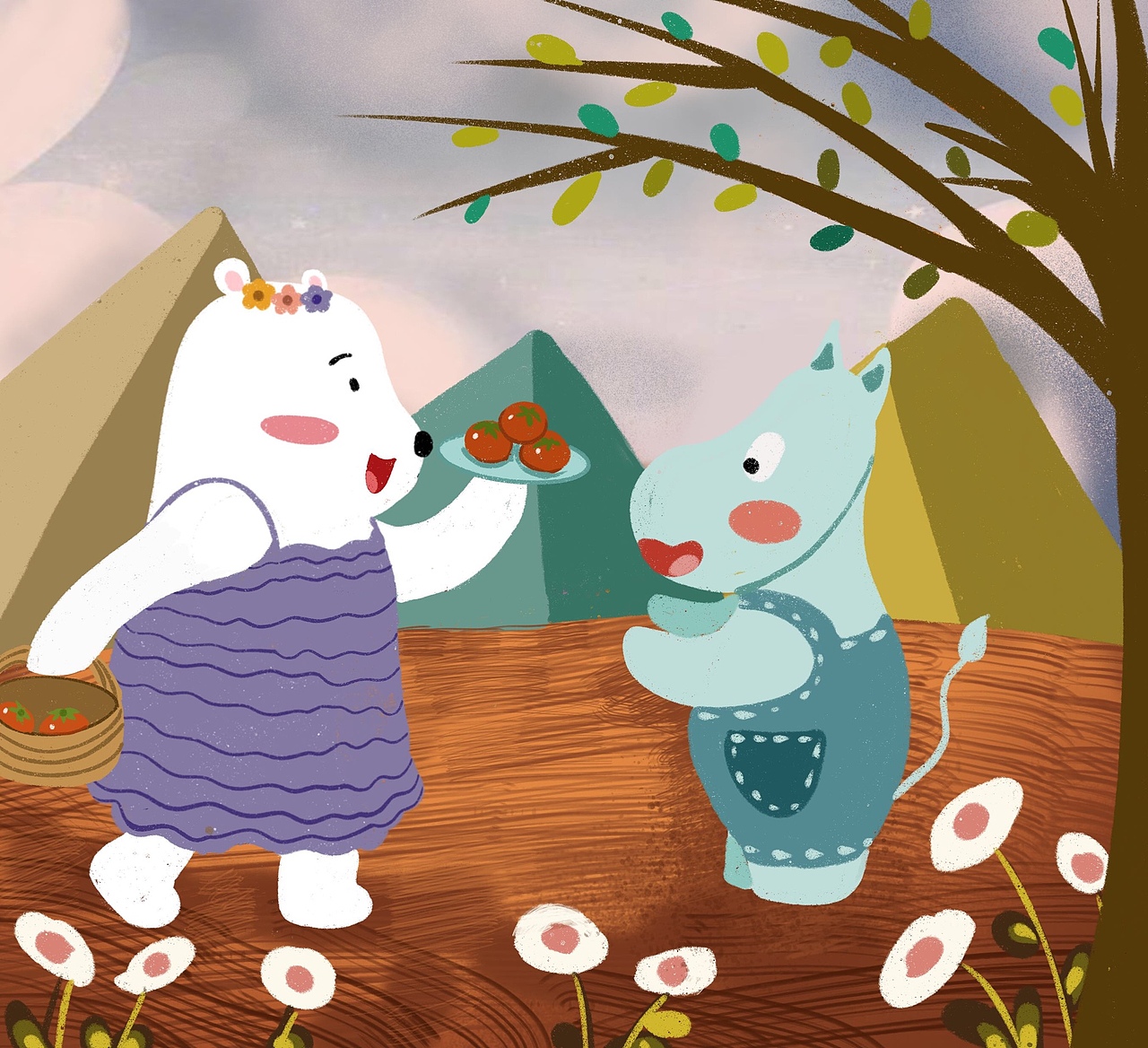 《Beer likes to share》（图ZMzY5ODk3MjM2） - 儿童插画 - 站酷设计师言覃木内原创素材 - 站酷ZCOOL