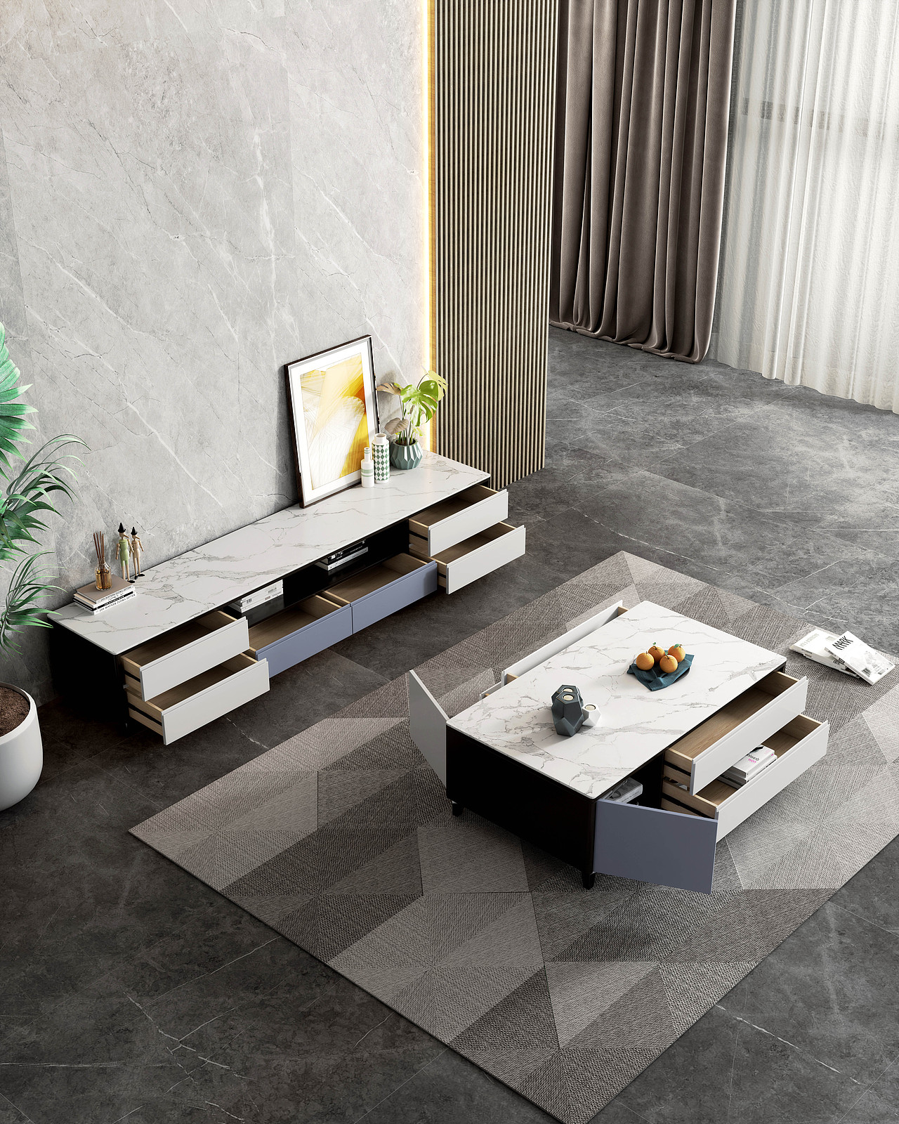 客厅茶几电视柜