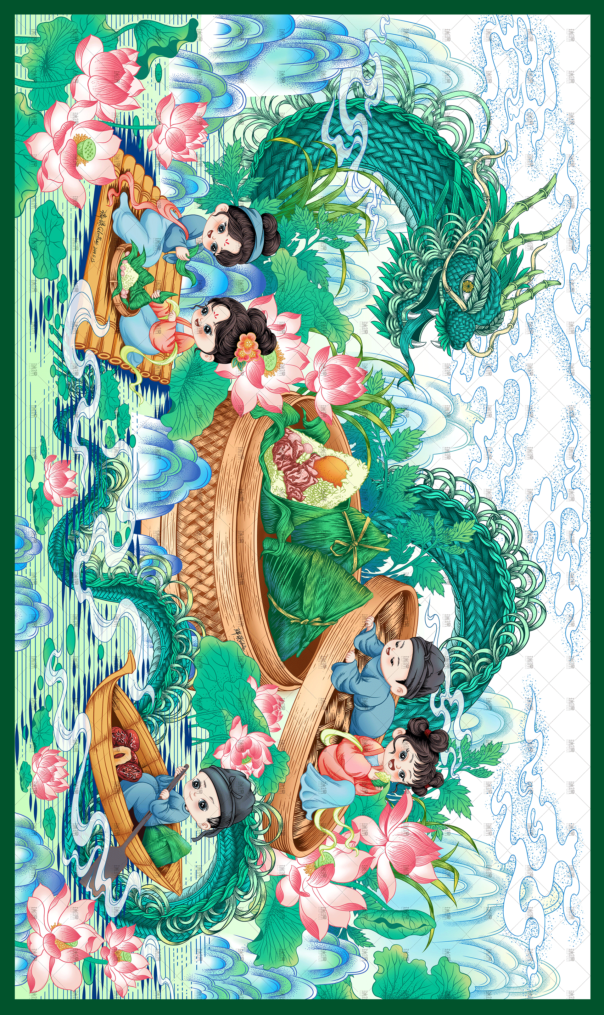 粽香端午,美好接粽(踵)而至(图ZMzY5NTMxODY4) - 商业插画 - 站酷设计师瑞琛Elaine原创素材 - 站酷ZCOOL
