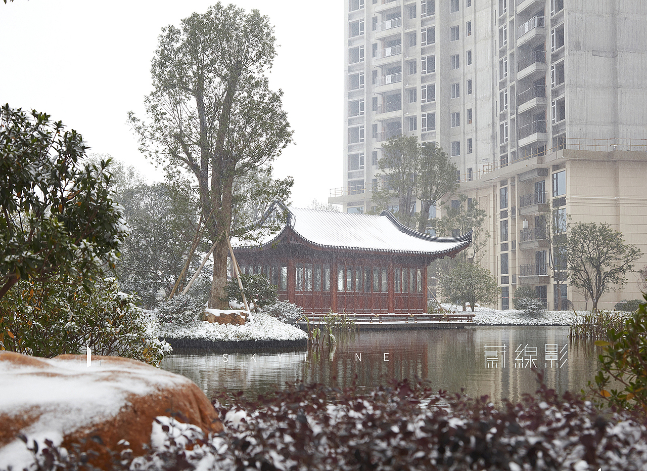 园林拍摄|建筑地产商业摄影|美成仙境的长沙星河湾雪景