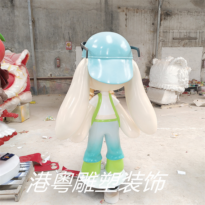 卡通三喵玻璃钢纤维奶茶店IP雕塑摆件装饰