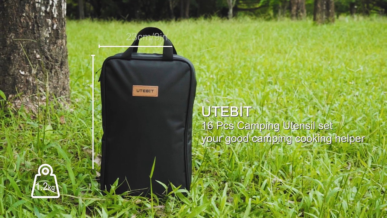 户外野营便携不锈钢16件套餐具套装包