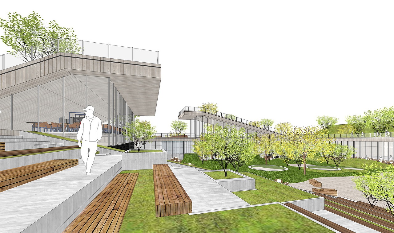 下沉广场景观SU模型下载