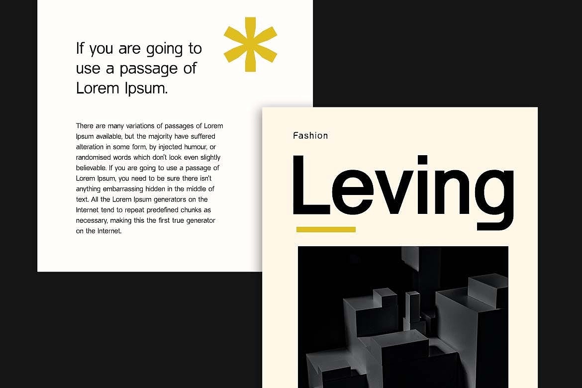 现代简约企业品牌logo海报画册排版无衬线英文字体家族