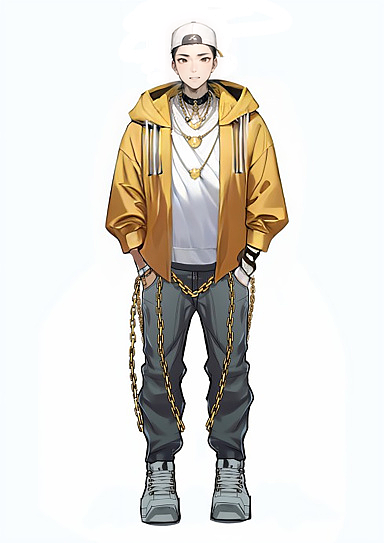 live2d人物立绘rapper唱跳男