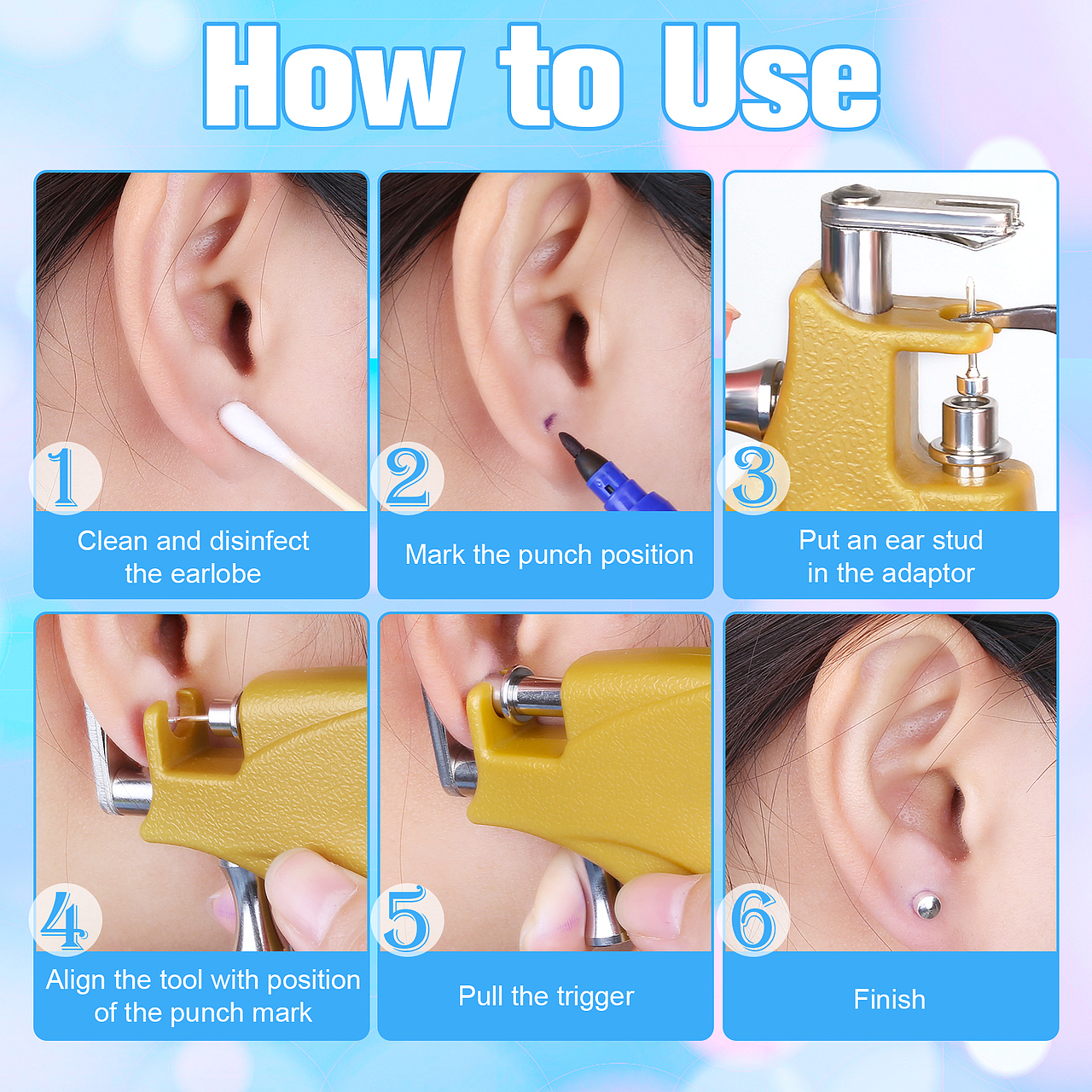 亚马逊主图设计-不锈钢耳饰耳钉-银饰耳饰鼻环舌钉合集