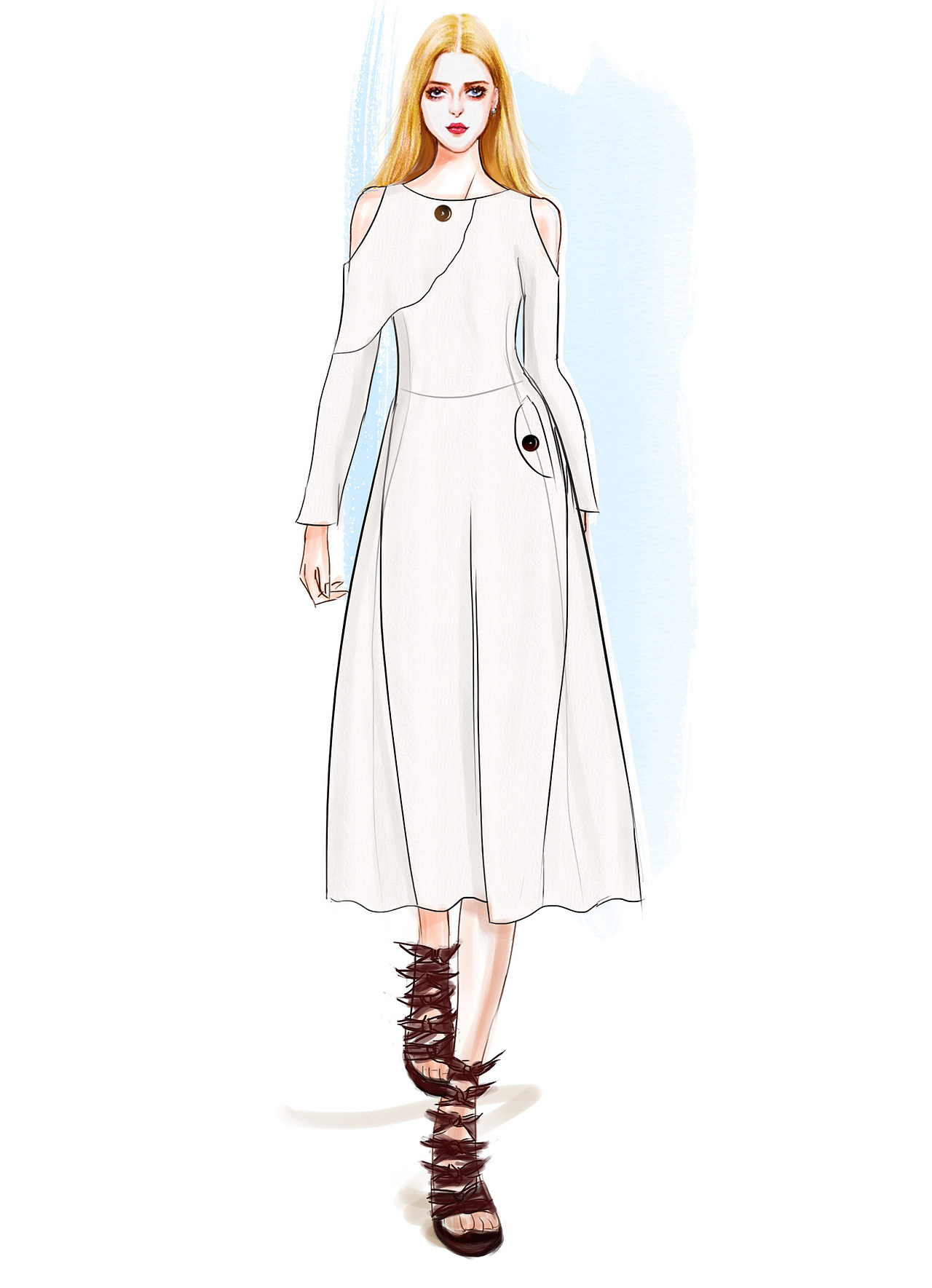 手绘服装I人物插画I电脑手绘系列作品