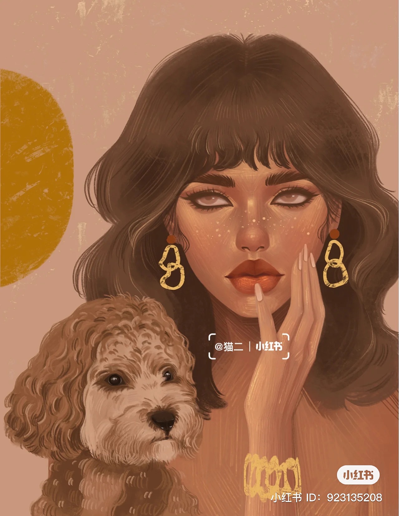 复古风女孩和动物（图ZMzE5MDYxMTEy） - 商业插画 - 站酷设计师猫二yufu_am原创素材 - 站酷ZCOOL