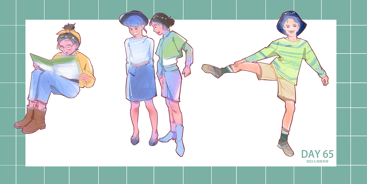 【人物隔日涂】51-100（图ZMzE1NzQ4NjU2） - 创作习作 - 站酷设计师黑羊呀原创素材 - 站酷ZCOOL